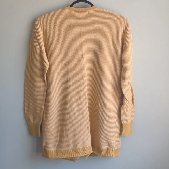 Marled Reunited. Open-Front Ribbed Cardigan In Yellow. Size XS. - Picture 5 of 9